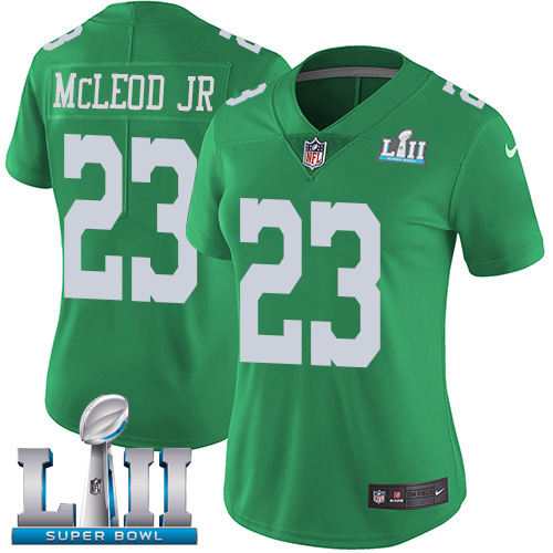 Nike Eagles #23 Rodney McLeod Jr Green Super Bowl LII Women's Stitched NFL Limited Rush Jersey